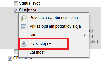 možnosti sloja